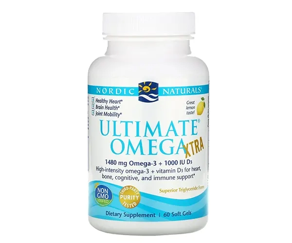 Екстра Омега-3 Nordic Naturals (Ultimate Omega Xtra) 60 капсул зі смаком лимона