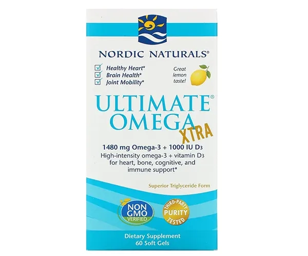 Екстра Омега-3 Nordic Naturals (Ultimate Omega Xtra) 60 капсул зі смаком лимона