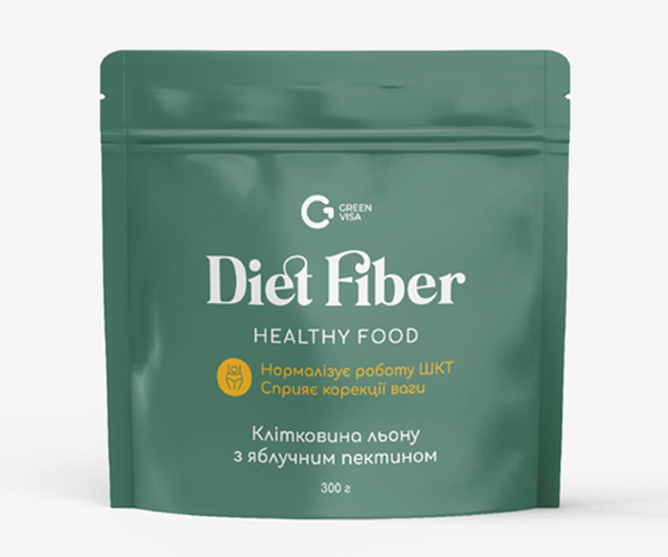 Клетчатка семян льна с яблочным пектином Diet Fiber Грин Виза 300 г