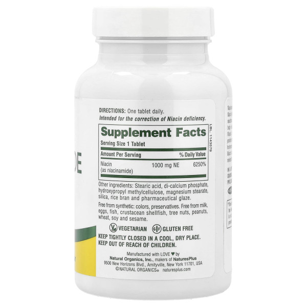 Ниацинамид Natures Plus (Niacinamide) 1000 мг 90 таблеток