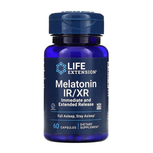 Мелатонін IR / XR Life Extension  (Melatonin IR/XR) 1,5 мг 60 капсул