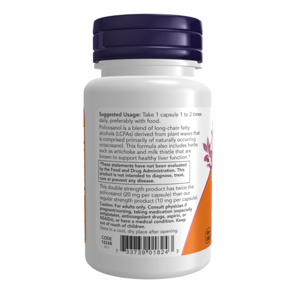 Полікозанол Now Foods (Policosanol) 20 мг 90 капсул