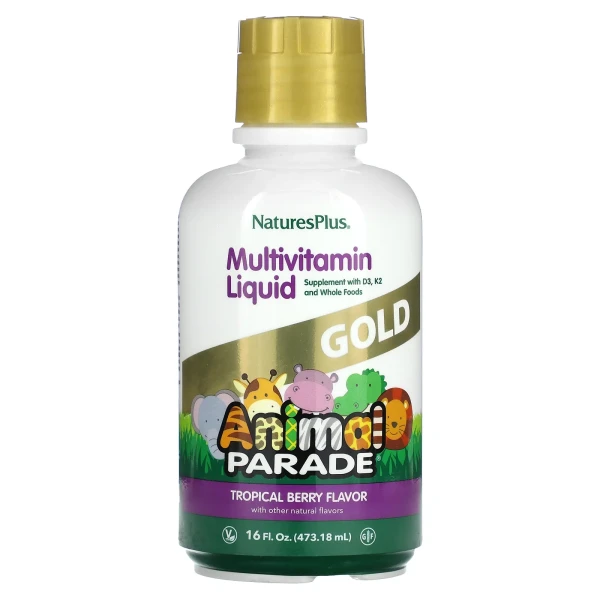 Жидкий мультивитаминный продукт NaturesPlus Children's Animal Parade Gold тропические ягоды 480 мл