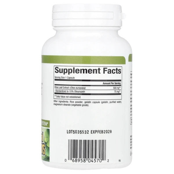 Экстракт оливковых листьев Natural Factors (Olive Leaves) 500 мг 90 капсул
