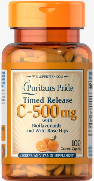 Вітамін C з біофлавоноїдами Puritan's Pride  (Vitamin C-500 mg Rose Hips Time Release) 500 мг 100 капсул