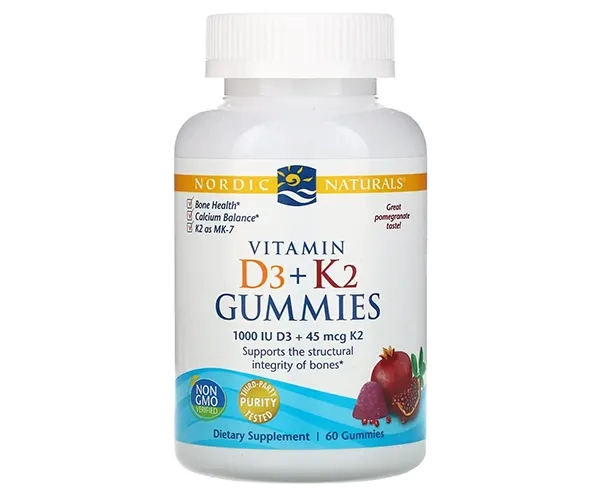 Витамин D3 и Витамин К2 Nordic Naturals (Vitamin D3+K2) 1000 МЕ/45 мкг 60 жевательных конфет