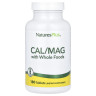 Кальций и магний с цельными продуктами Natures Plus (Cal/Mag) 180 таблеток