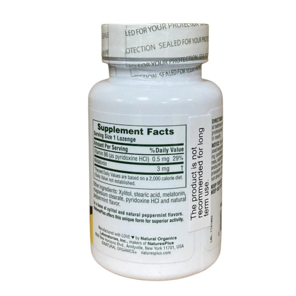 Мелатонин с витамином В6 Nature's Plus (Melatonin Sublingual with B6) 3mg 60 таблеток