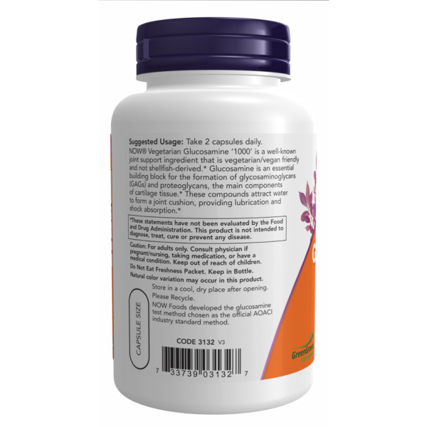 Веганський глюкозамін 1000 NOW Foods (Vegan Glucosamine 1000) 1000 мг 90 капсул