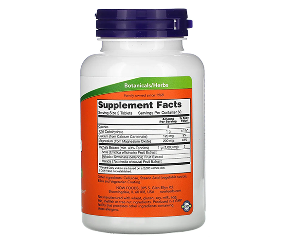 Трифала NOW Foods  (Triphala) 500 мг 120 таблеток