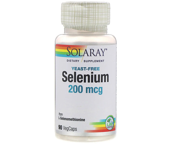 Селен без дріжджів Solaray  (Selenium Yeast-Free) 200 мкг 90 капсул