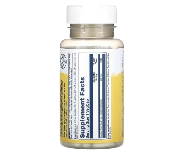 Селен без дріжджів Solaray  (Selenium Yeast-Free) 200 мкг 90 капсул