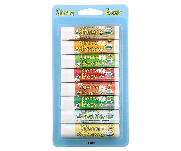 Набор органических бальзамов для губ Sierra Bees (Organic Lip Balm) 8 штук с ассорти вкусов
