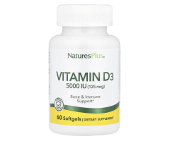 Витамин Д3 Natures Plus (Vitamin D3) 5000 МЕ 60 капсул