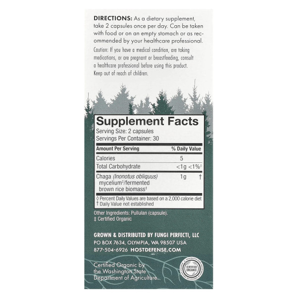 Чага Fungi Perfecti (Chaga) 500 мг