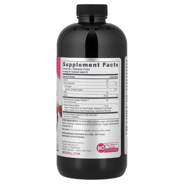 Рідкий колаген 1 та 3 типу NeoCell  (Collagen Type 1 & 3 Liquid) 473 мл зі смаком гранату