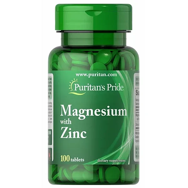 Магній та Цинк Puritan's Pride  (Magnesium Zinc) 100 таблеток