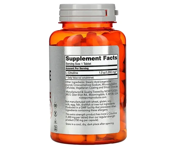 Цитрулін NOW Foods (L-Citrulline) 1200 мг 120 таблеток