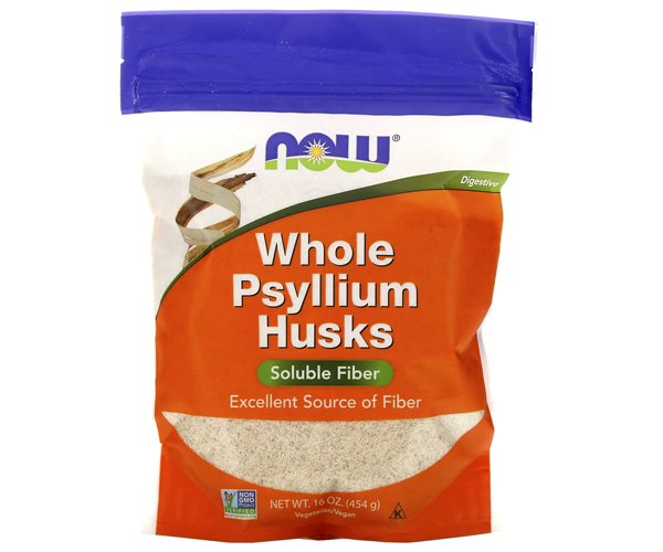 Цельная шелуха семян подорожника NOW Foods "Whole Psyllium Husks" растворимая клетчатка