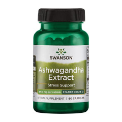 Стандартизований екстракт ашваганди Swanson (Standardized ashwagandha extract) 450 мг 60 капсул