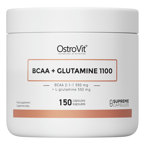 BCAA + Глютамін Ostrovit  (BCAA + L-Glutamine 1100) 150 капсул