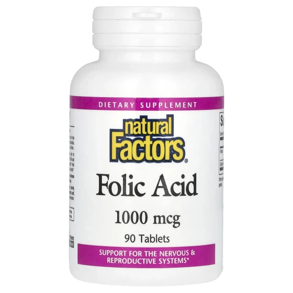 Фолиевая кислота Natural Factors (Folic Acid) 1000 мкг 90 таблеток