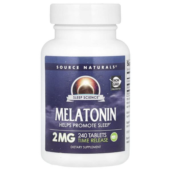 Мелатонін уповільненого вивільнення Source Naturals (Melatonin timed release) 2 мг 240 таблеток