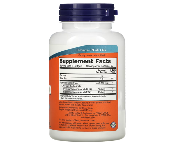 Риб'ячий жир NOW Foods (DHA-250) 120 капсул