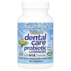 Гігієна порожнини рота з пробіотиком Natures Plus (Dental Care) 60 льодяників зі смаком м'яти