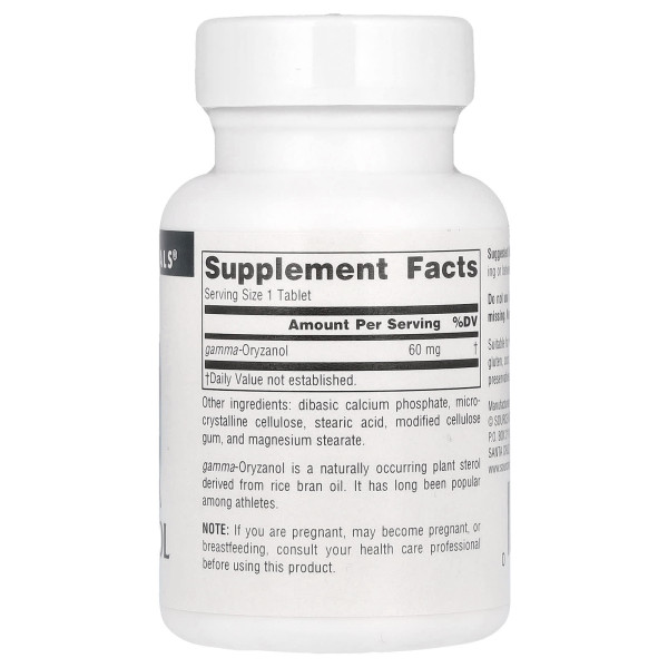 Гамма Оризанол Source Naturals (Gamma Oryzanol) 60 мг 100 таблеток