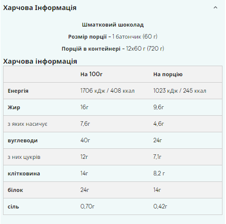 Протеїнові батончики Myprotein (Vegan Double Dough Brownie) 12x60g Chocolate Chip