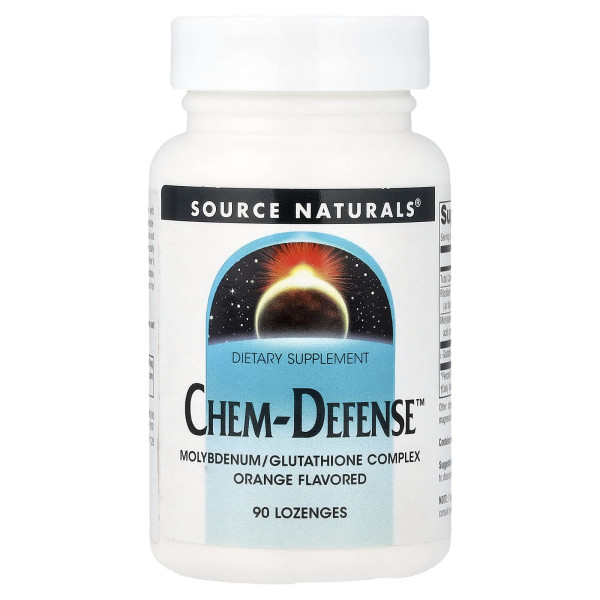 Молібден з глутатіоном Source Naturals (Chem-Defense) 90 льодяників зі смаком апельсину