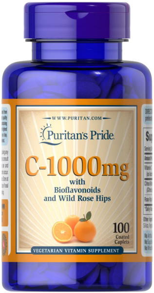 Вітамін C з біофлавоноїдами та шипшиною Puritan's Pride (Vitamin C with bioflavonoids & rose hips) 1000 мг 
