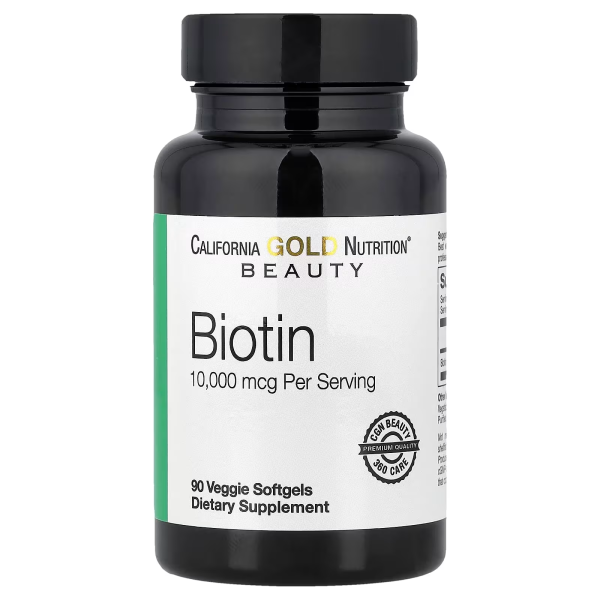 Биотин (Biotin) California Gold Nutrition 10000 мкг 90 капсул