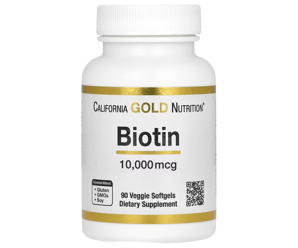 Биотин (Biotin) California Gold Nutrition 10000 мкг 90 капсул
