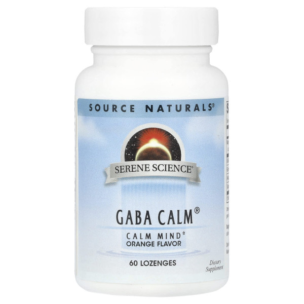 ГАМК (Гамма-аминомасляная кислота) Source Naturals (GABA) 60 таблеток для рассасывания со вкусом апельсина