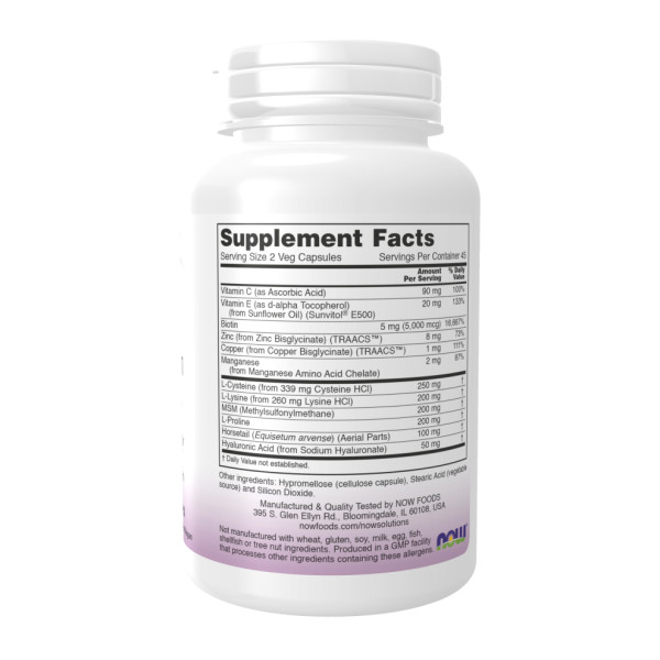 Веганская добавка для здоровья волос, кожи и ногтей NOW Foods Vegan Hair, Skin & Nails 90 капсул