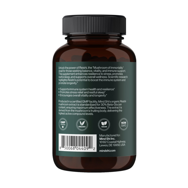 Гриби рейші Mind Shi (Reishi Mushroom) 1000 мг 60 капсул