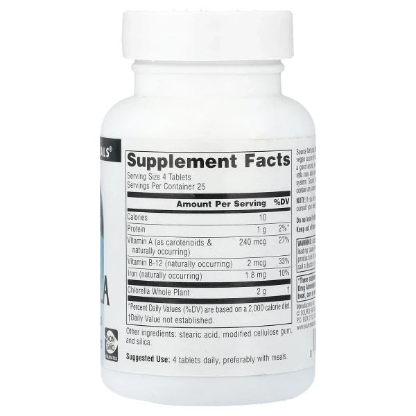 Хлорелла Source Naturals (Chlorella) 500 мг 100 таблеток