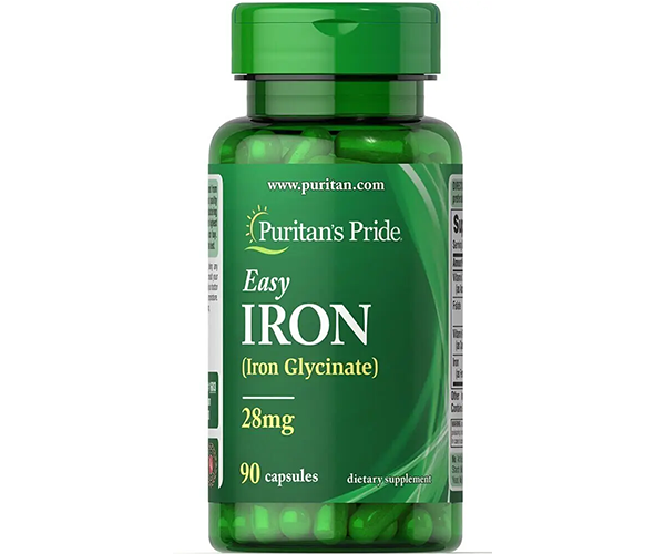 Залізо Easy Iron  Puritan's Pride (Glycinate) 28 мг 90 гелевих капсул