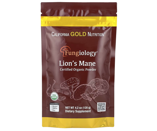 Їжовик гребінчастий California Gold Nutrition (Certified Organic Lion's Mane Powder) 120 г