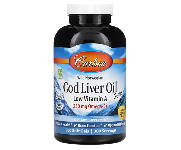 Рыбий жир из печени трески Carlson Labs (Cod liver oil) 1000 мг 