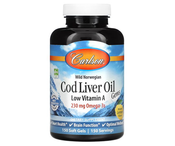 Рыбий жир из печени трески Carlson Labs (Cod liver oil) 1000 мг 