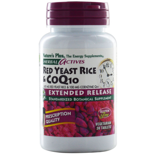 Красный дрожжевой рис и Коэнзим Q10 Natures Plus (Red yeast rice COQ10) 30 таблеток