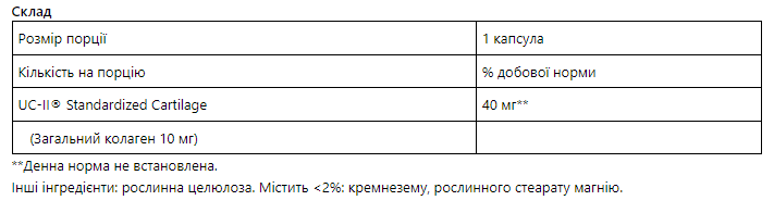 Активное коллагеновое соединение UC-II Puritan's Pride (Active Collagen Compound UC-II) 40 мг 30 капсул