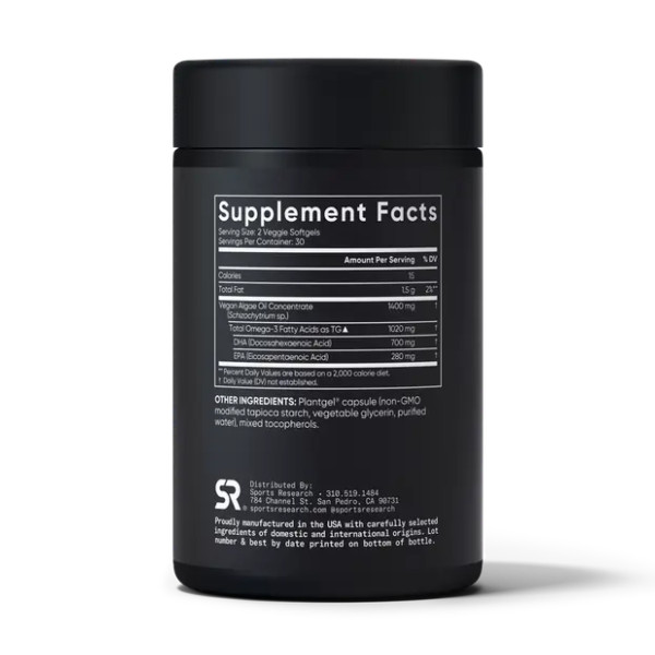 Омега-3 для веганов Sport Research (Vegan Omega-3) 770 мг 60 капсул