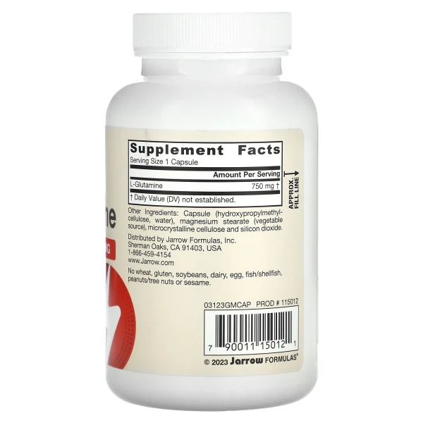 Глютамін Jarrow Formulas (L-Glutamine) 750 мг 120 капсул