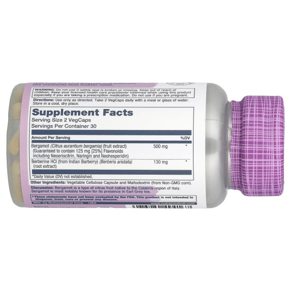 Екстракт бергамоту Solaray (Bergamot) 60 капсул