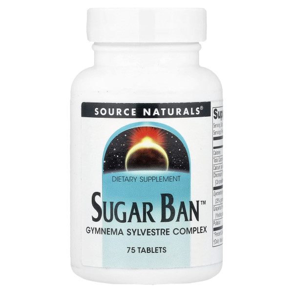 Засіб зниження цукру в крові Source Naturals  (Sugar Ban Gymnema Sylvestre complex) 75 таблеток