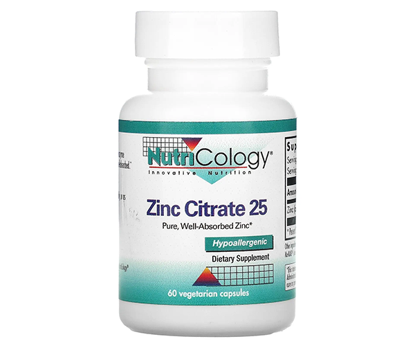 Цитрат цинку Nutricology (Zinc Citrate) 25 мг 60 капсул
